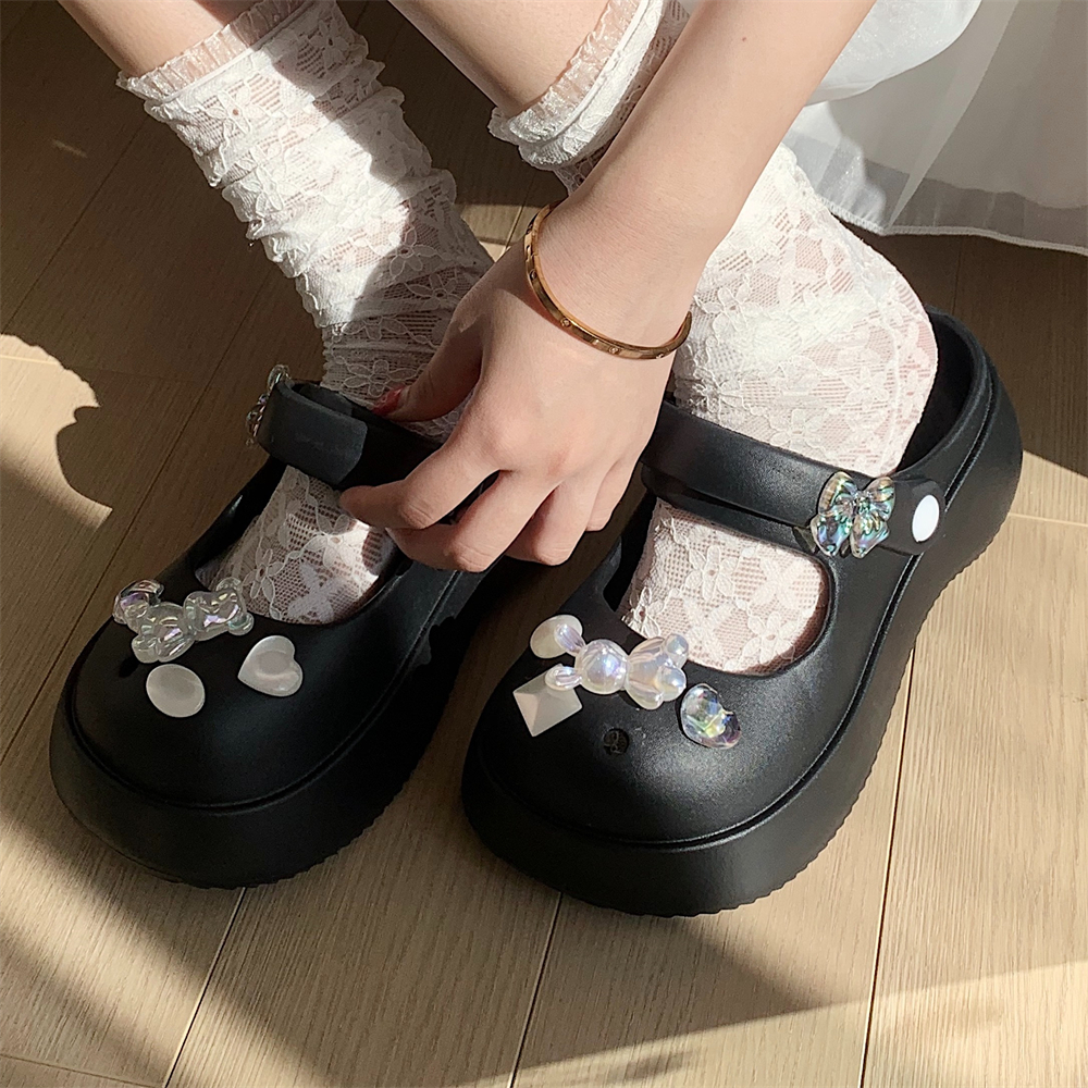 Thong Flat Sandal - Sweet Rhinestone Mary Jane Sandals Fairy