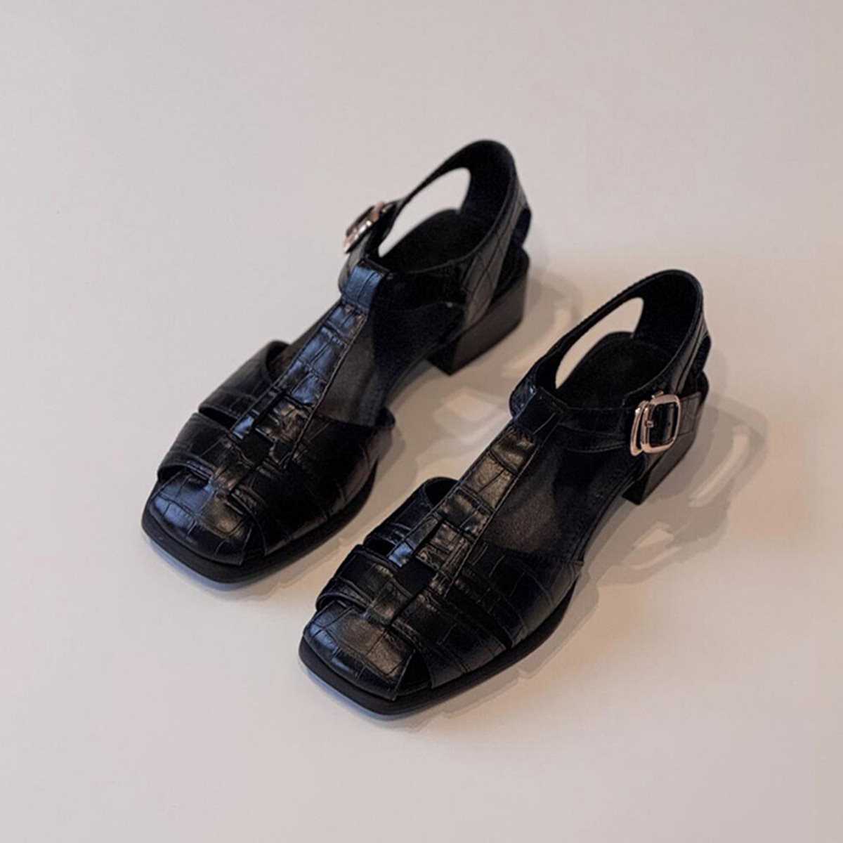 Square Toe Mule - Women's Sandals Summer New Fashion Weave