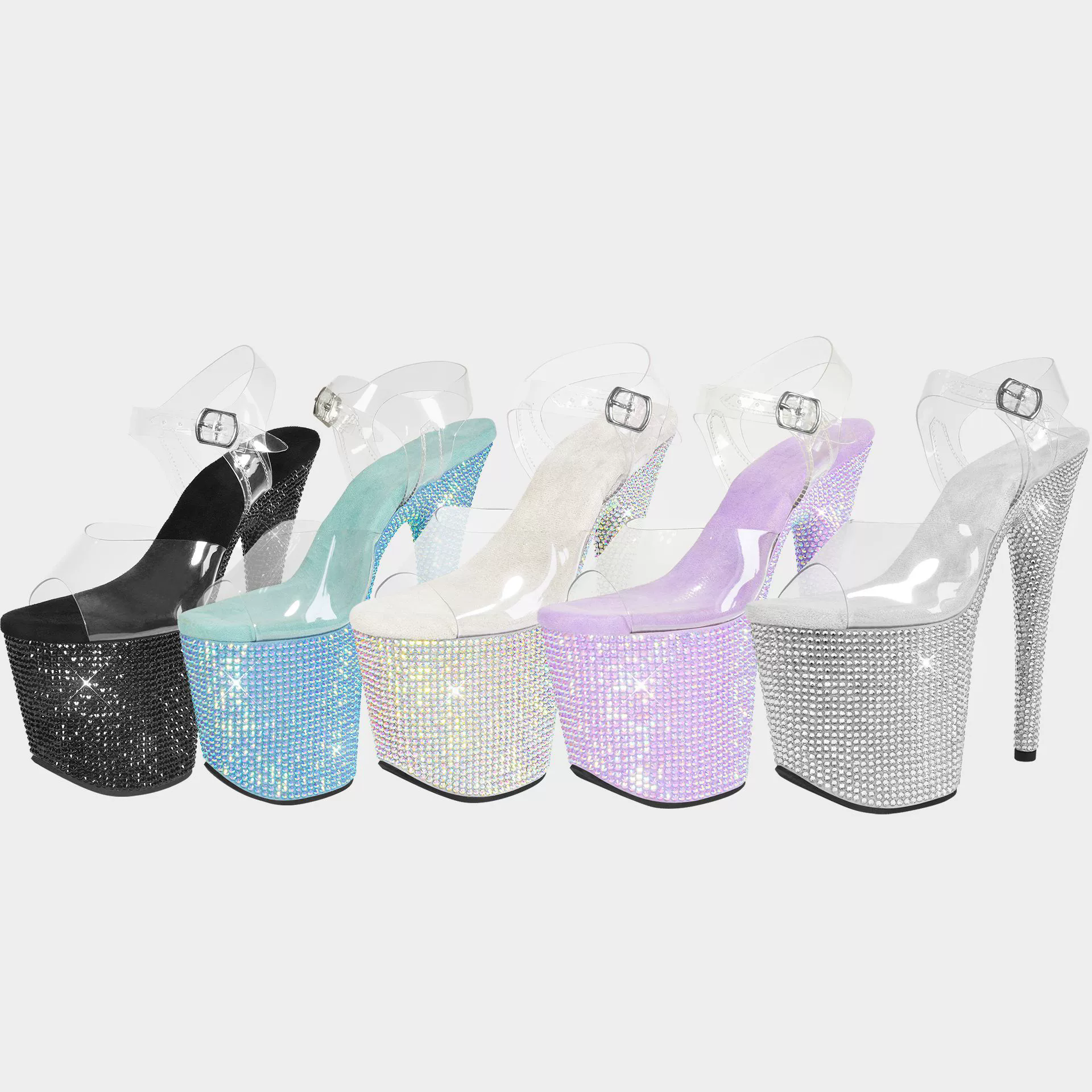 Thong Flat Sandal - 20cm 8Inches Diamond Stripper Pole Dance