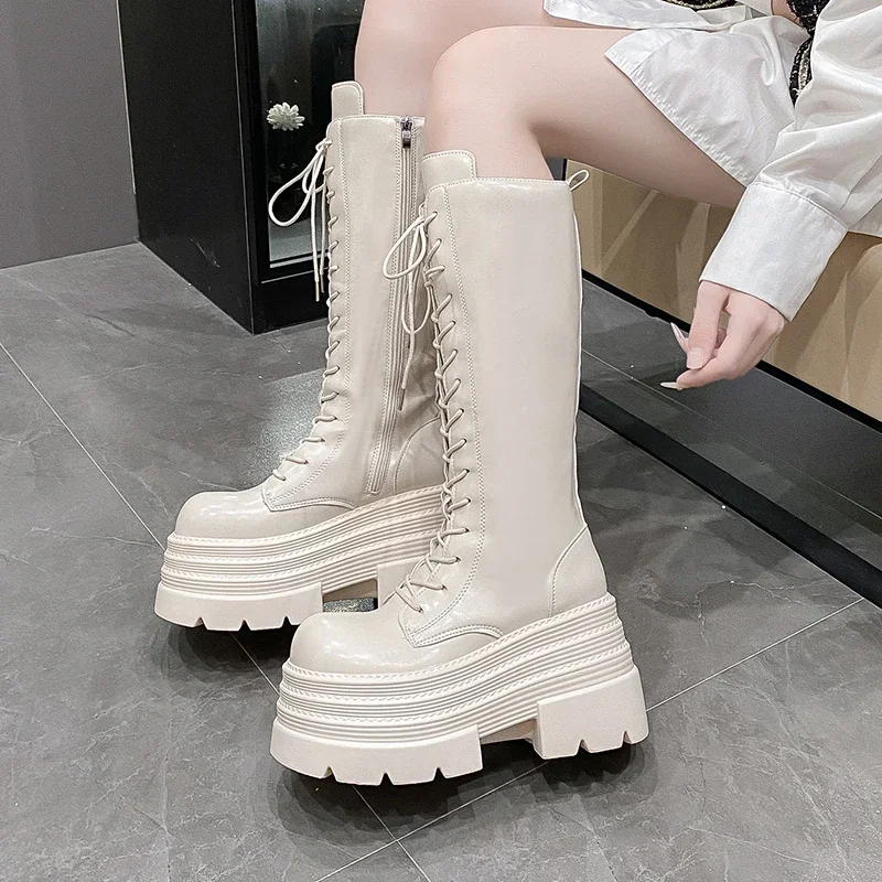 Knee High Boots Women - 10CM New Women's Roman Long Boots