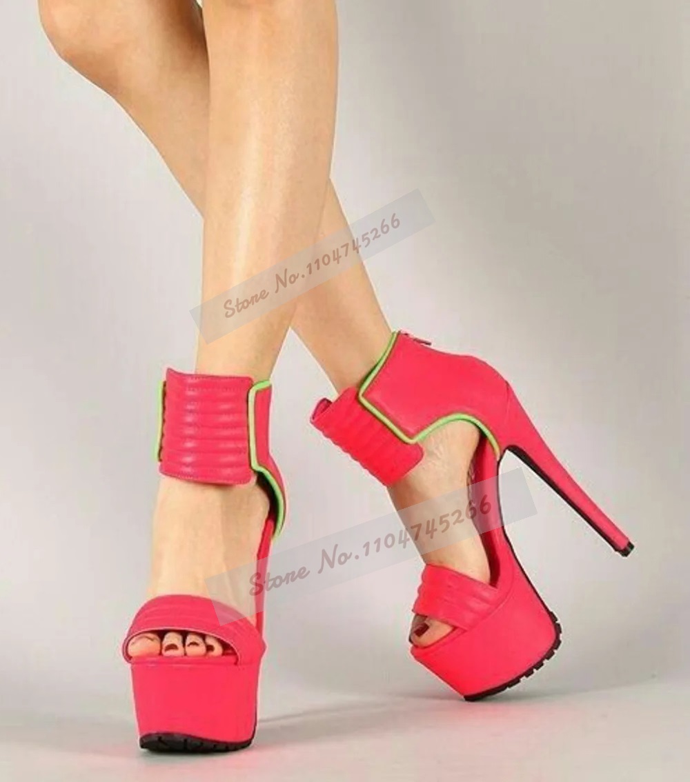 Rose Red Matte Leather Striped - đánh giá và giá Wide Fit Heels
