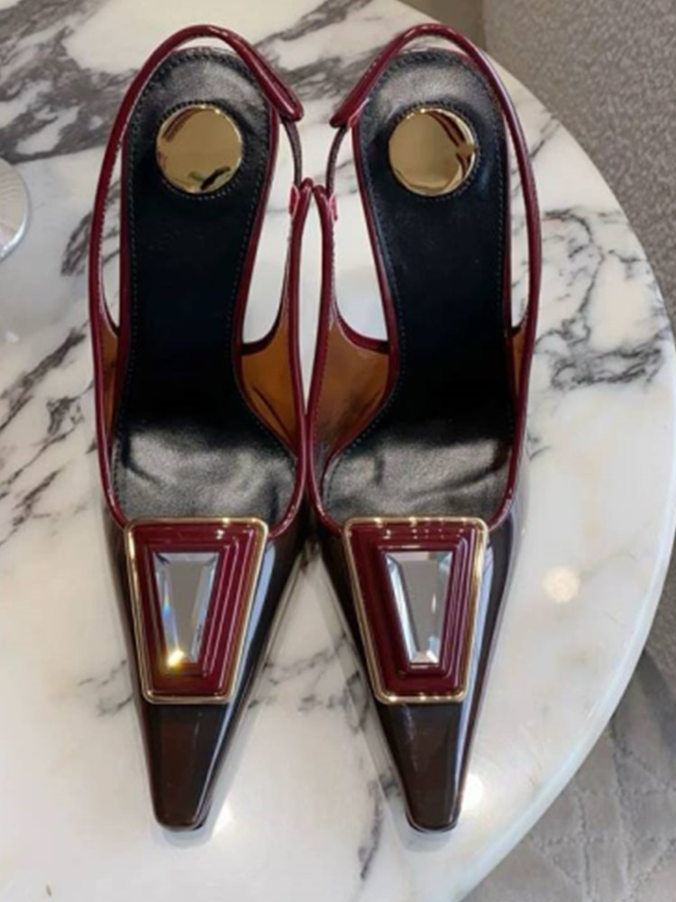 2026 Summer New Transparent Sq - đánh giá và giá Metallic Heel Sandal