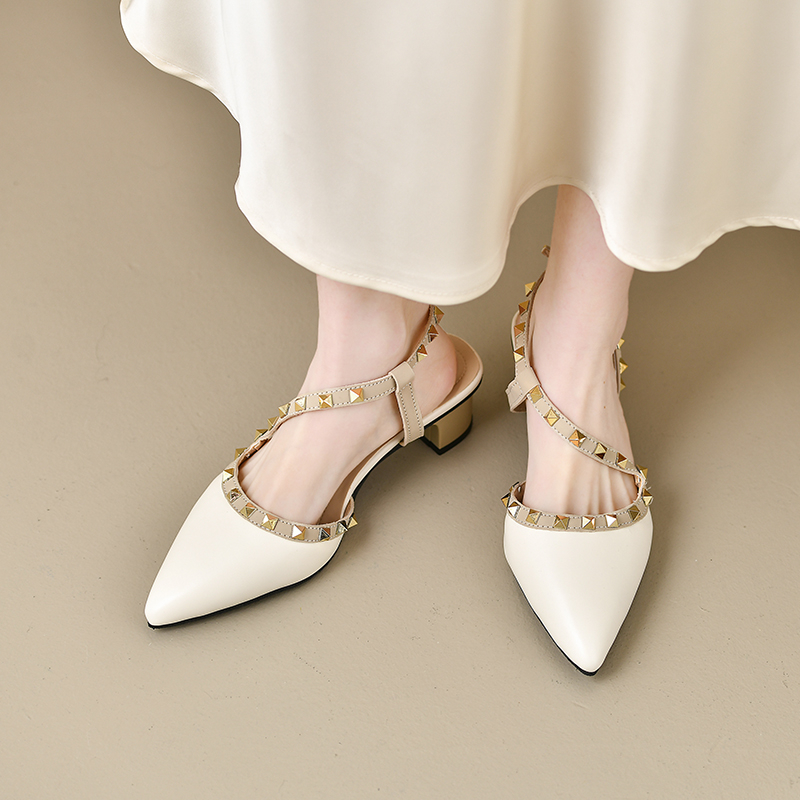 Women Shiny Back Buckle Strap  - đánh giá và giá Metallic Heel Sandal