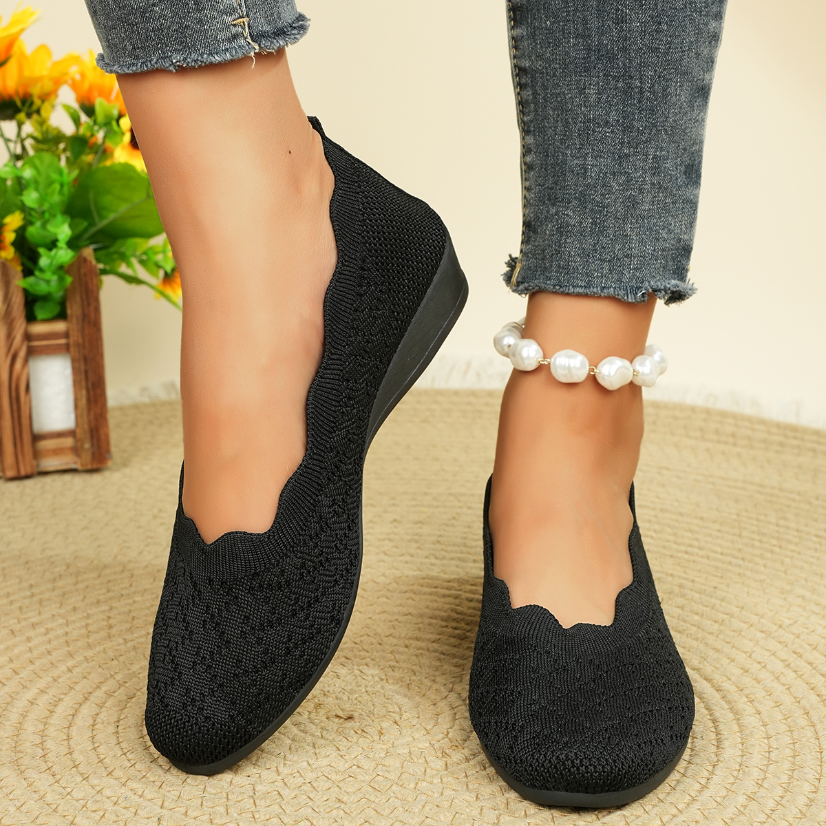 Women's Breathable Knit Flats  - đánh giá và giá Shoes For Women Flats