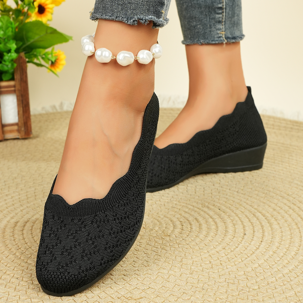 Women's Breathable Knit Flats  - đánh giá và giá Shoes For Women Flats