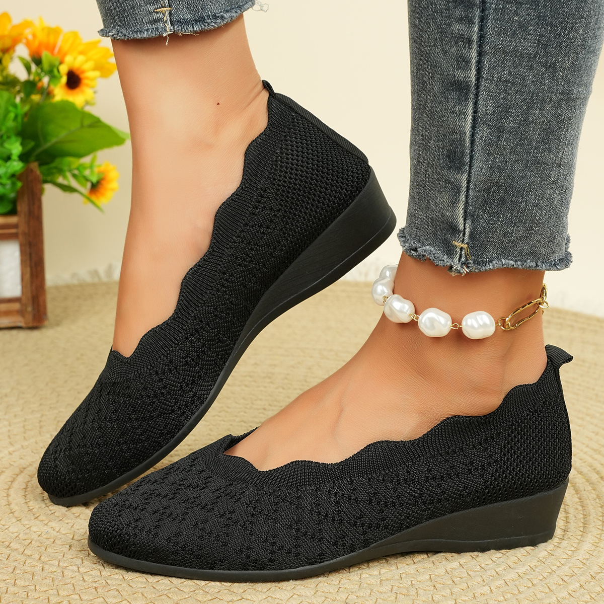 Women's Breathable Knit Flats  - đánh giá và giá Shoes For Women Flats
