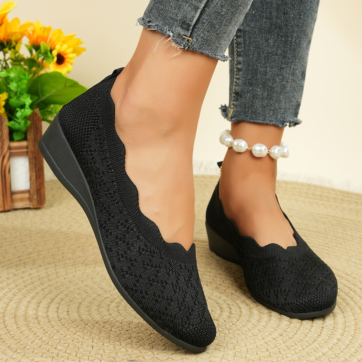Women's Breathable Knit Flats  - đánh giá và giá Shoes For Women Flats