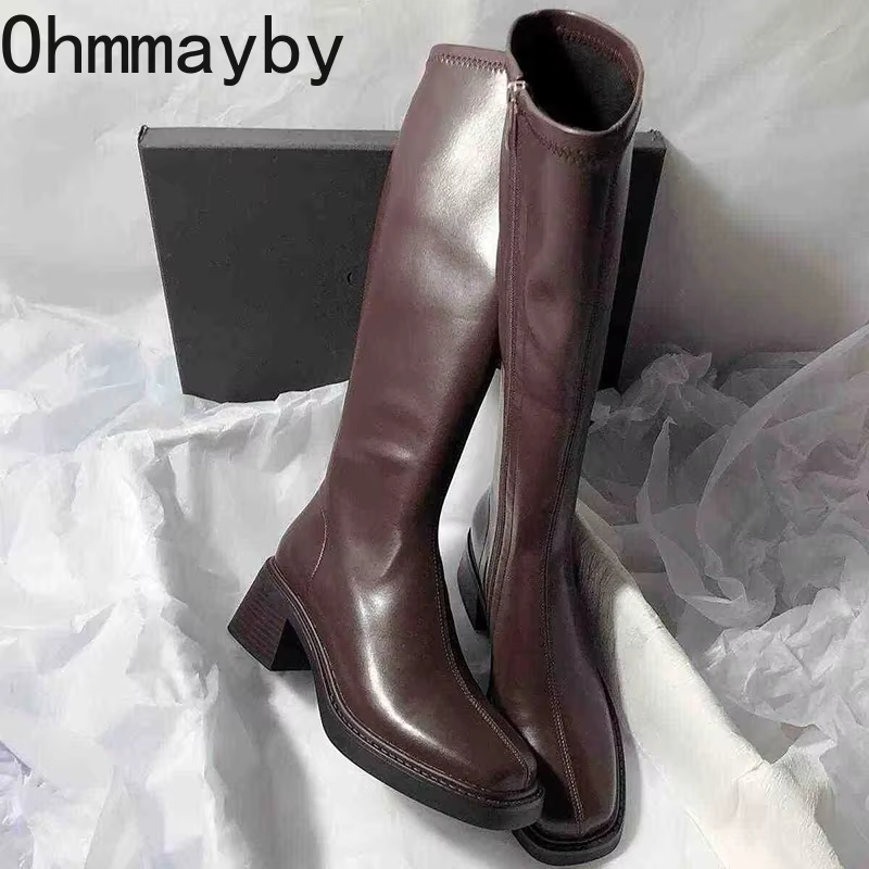 Vintage Thick Heel Women Knee  - đánh giá và giá Knee High Boots Women