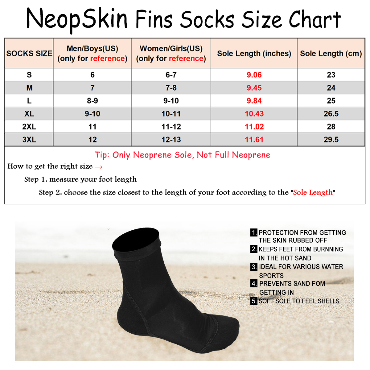Neoprene Fin Socks for Sand Be - đánh giá và giá Women'S Shoes Neuropathy
