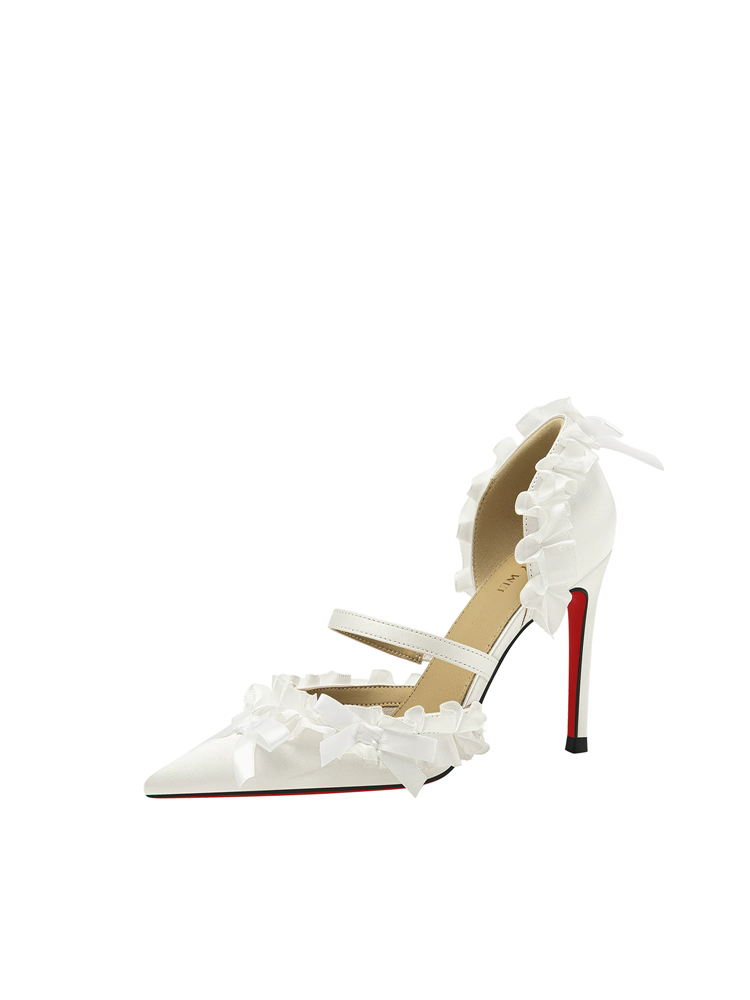 Spring pointed hollow ribbon w - đánh giá và giá Wide Fit Heels