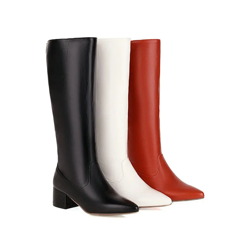 Soft PU Leather Red White Poin - đánh giá và giá Wide Fit Heels
