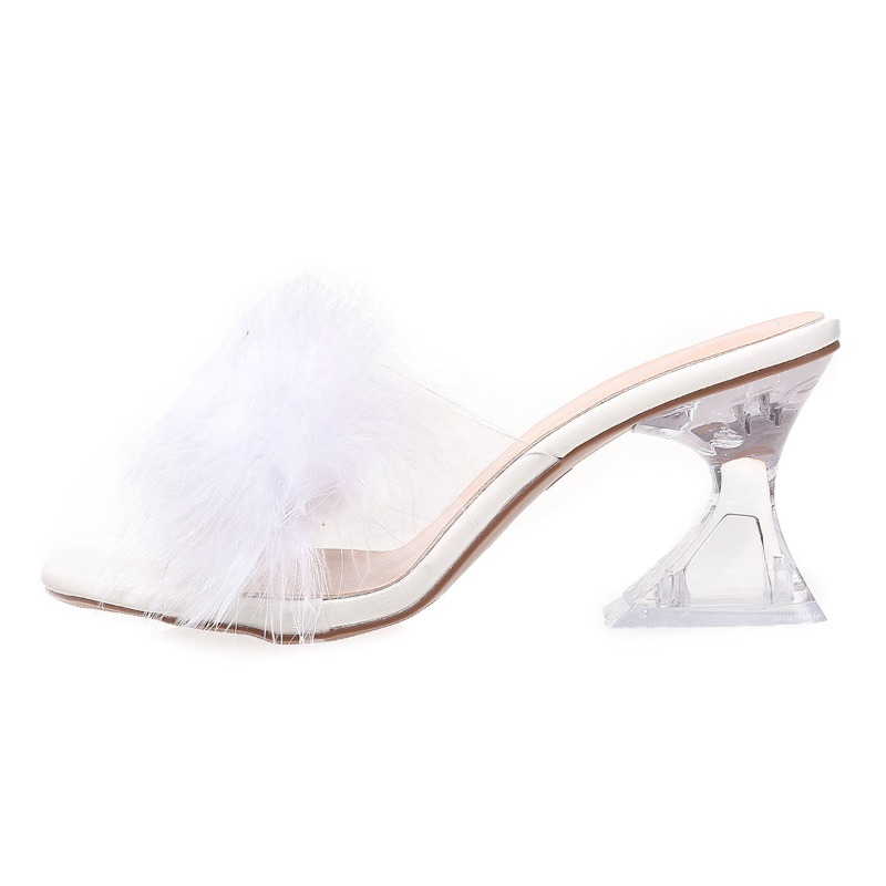 2025 New Elegant Sexy Feather  - đánh giá và giá Square Toe Mule