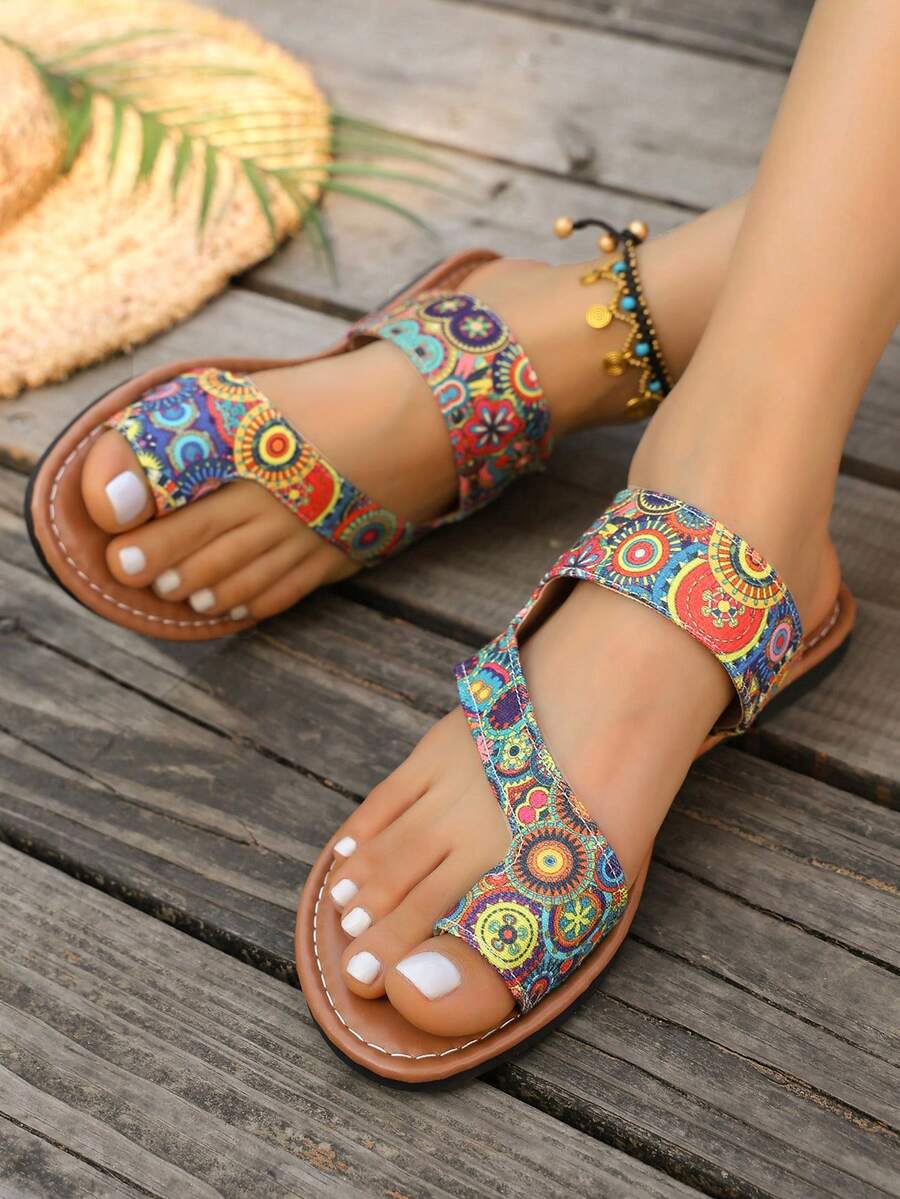 Womens Bohemian Retro Colorful - đánh giá và giá Thong Flat Sandal
