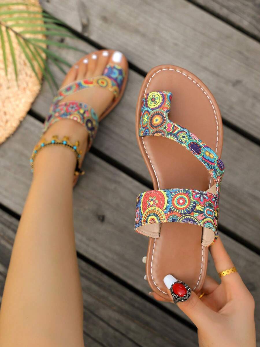 Womens Bohemian Retro Colorful - đánh giá và giá Thong Flat Sandal