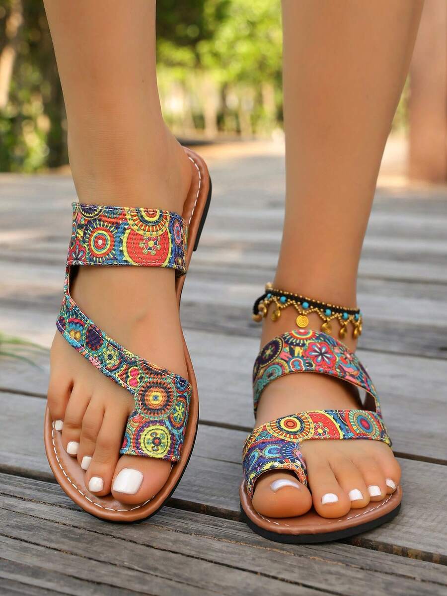 Womens Bohemian Retro Colorful - đánh giá và giá Thong Flat Sandal