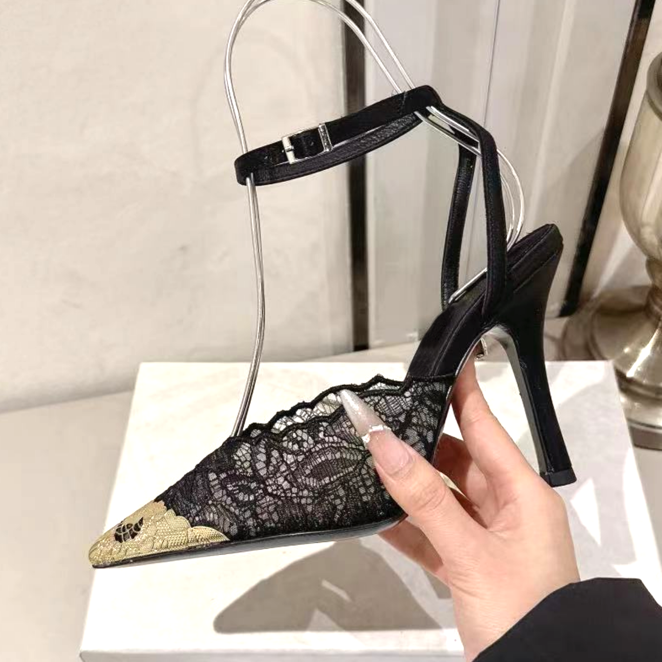 2026 Summer Trendy New Shiny F - đánh giá và giá Metallic Heel Sandal