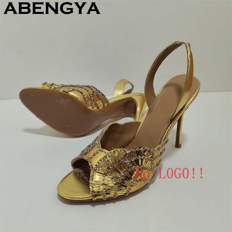 2026 Summer Trendy New Shiny F - đánh giá và giá Metallic Heel Sandal