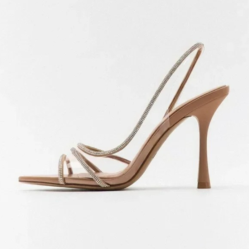 Luxury Rhinestone Strap PVC Sl - đánh giá và giá Metallic Heel Sandal