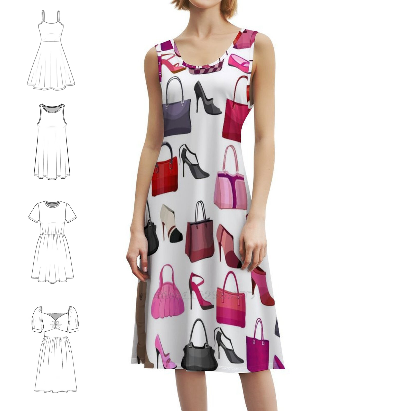 Seamless Pattern With Womans B - đánh giá và giá Women Shoes Vector