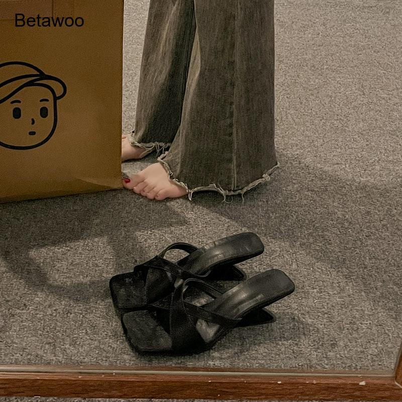 Women's Curved Block Heel Mule - đánh giá và giá Square Toe Mule