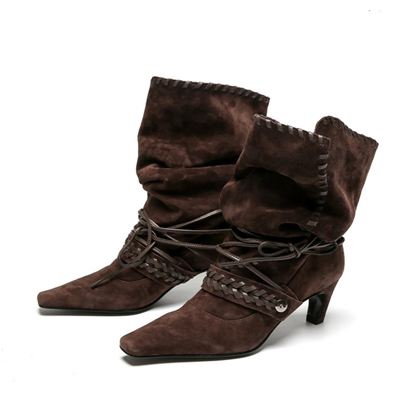 Liyke Autumn Winter Brown Sued - đánh giá và giá Women'S Shoes Chelsea