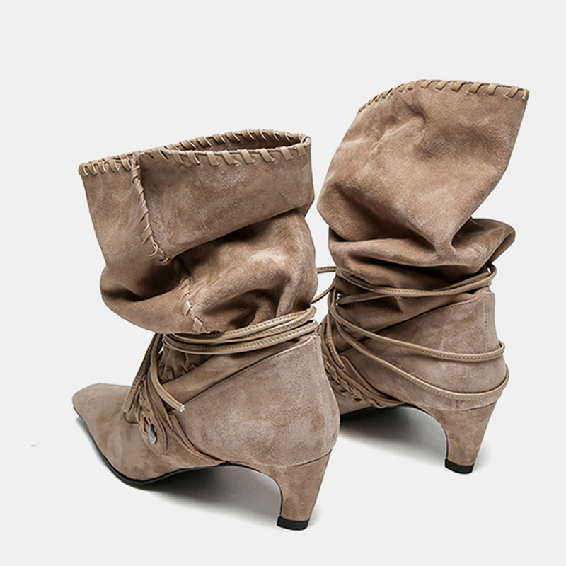 Liyke Autumn Winter Brown Sued - đánh giá và giá Women'S Shoes Chelsea