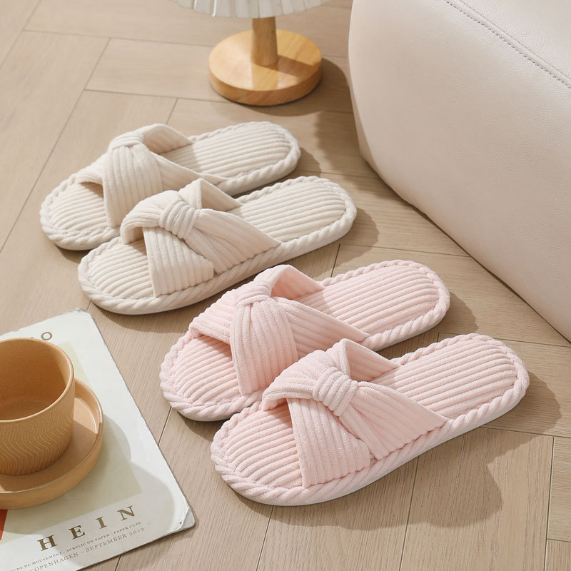 Corduroy Cross Strap Home Slip - đánh giá và giá Women Shoes On Sale