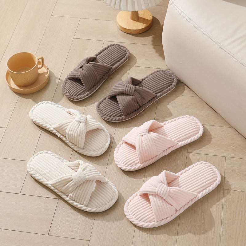 Corduroy Cross Strap Home Slip - đánh giá và giá Women Shoes On Sale
