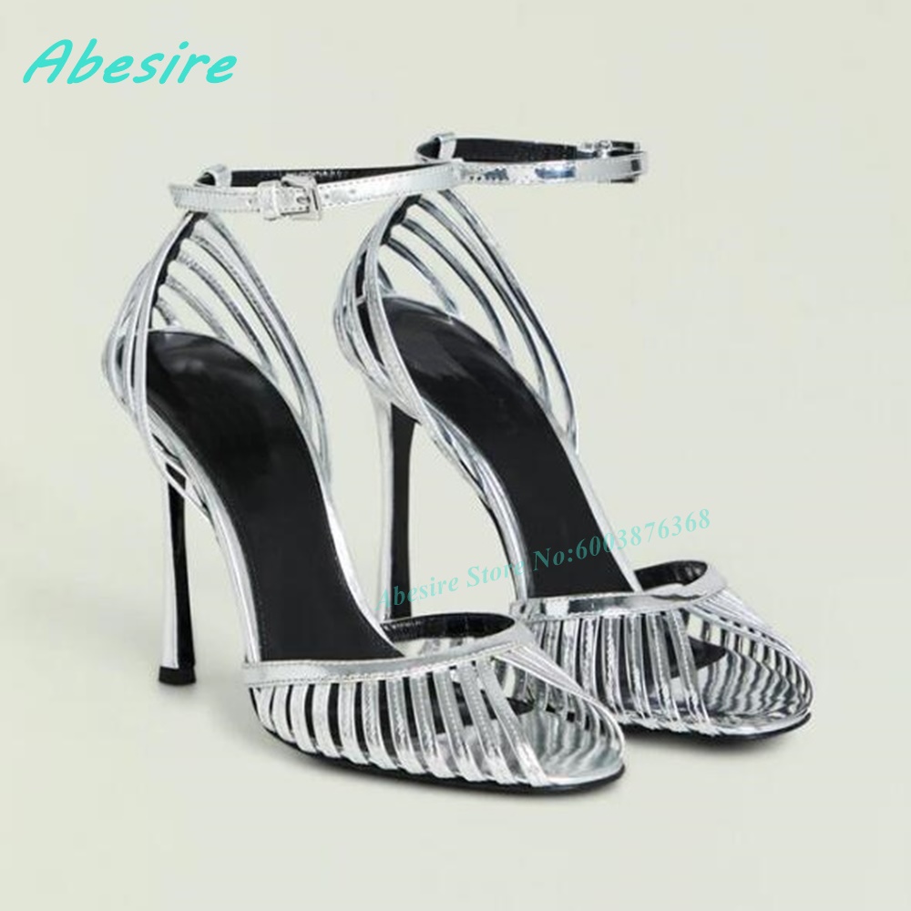 Gold Metallic Hollow Cage Sand - đánh giá và giá Metallic Heel Sandal
