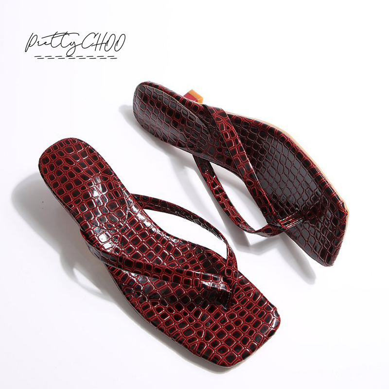 Crocodile Print Kitten Heel Fl - đánh giá và giá Square Toe Mule